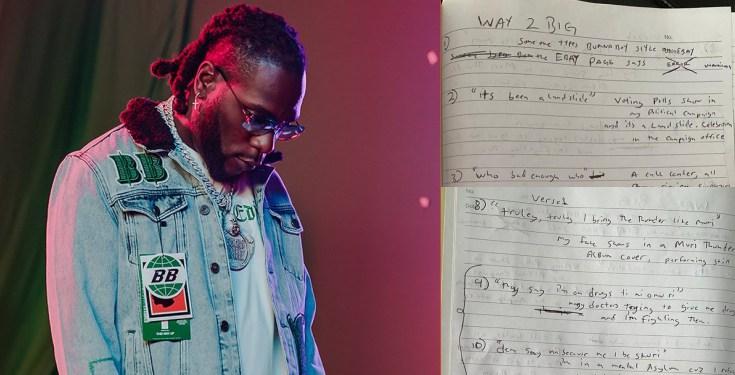 "Handwriting like that of a pharmacist" - Reactions as Burna Boy's note surfaces