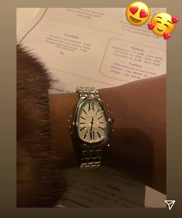 DJ Cuppy Bulgari wristwatch