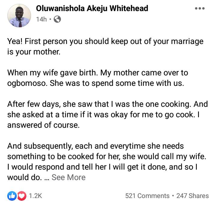 Man sends his mother packing