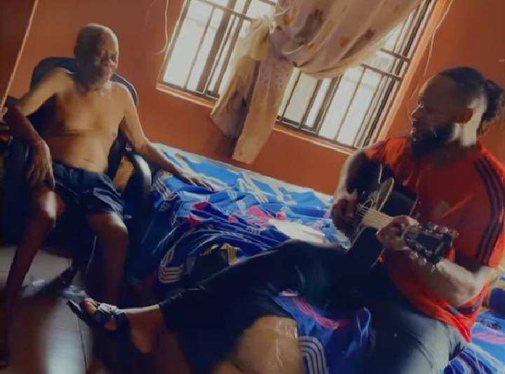 Singer, Flavour Serenades His Father For Christmas 