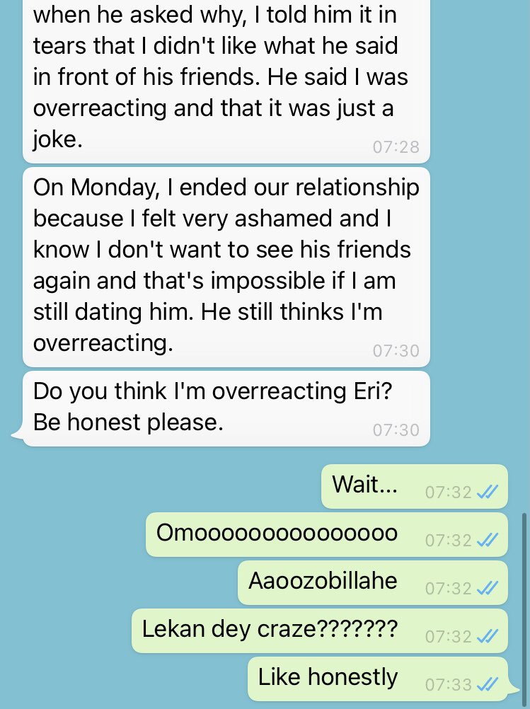 Lady ends her relationship