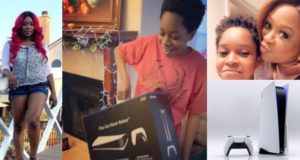 9ice's ex-wife, Toni Payne gifts son PS5 worth N600k for his birthday (Video)