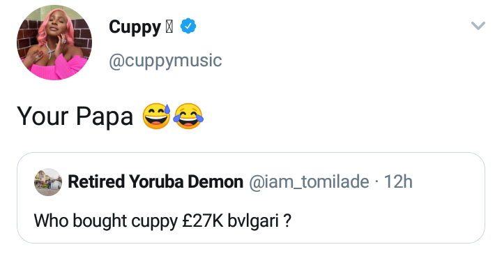 DJ Cuppy blasts troll