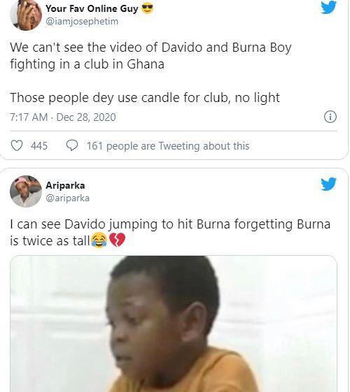 "David and Goliath part 2" - Reactions after Davido, Burna Boy engage in fist fight