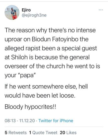 Shiloh 2020: Nigerians React As Biodun Fatoyinbo Is Spotted As Special Guest