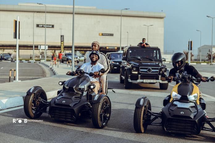 Davido received in Ghana with fleets of Power Bike (Video)
