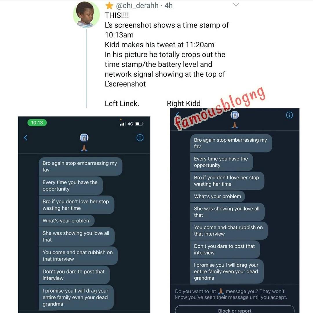 “BUSTED!!! The player got played” – Erica’s fans share evidence of Kiddwaya allegedly planning with his manager, Linek to play Erica