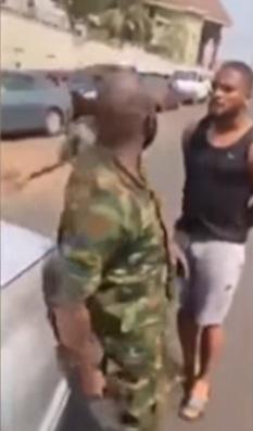 Soldier pulls cutlass on civilian who questioned him for taking one-way (Video)
