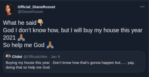 Diane Russet to buy a house