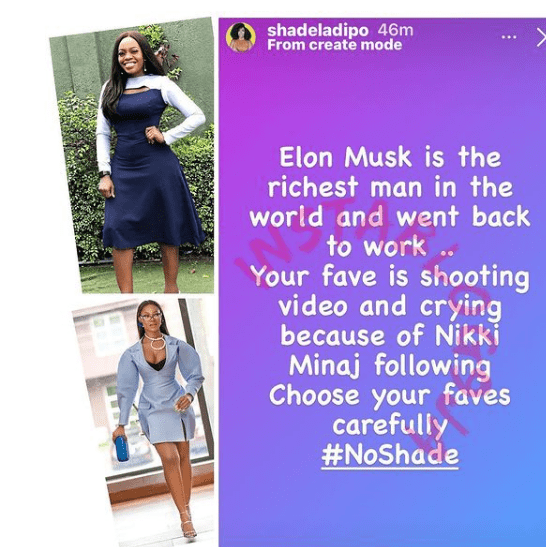 Shade Tacha Elon Musk 