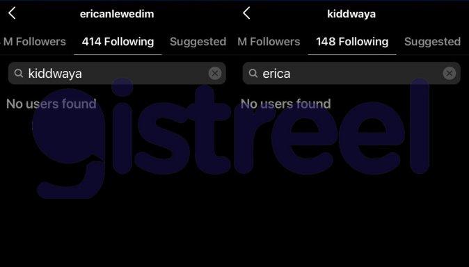 Erica, Kiddwaya unfollow one another on Instagram again
