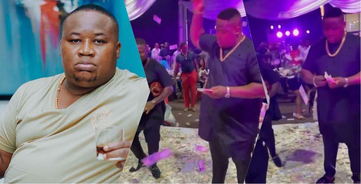 Moment Cubana Chief Priest made it rain money at a friend's wedding (Video)