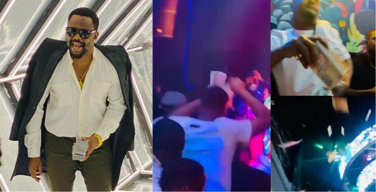 "Hard earned money is never spent like this" - Man lectures Zubby Michael for throwing money in the air (Video)