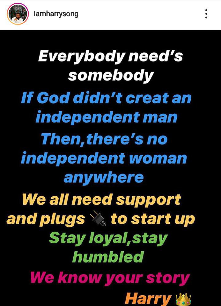 "There's no independent woman anywhere" - Harrysong