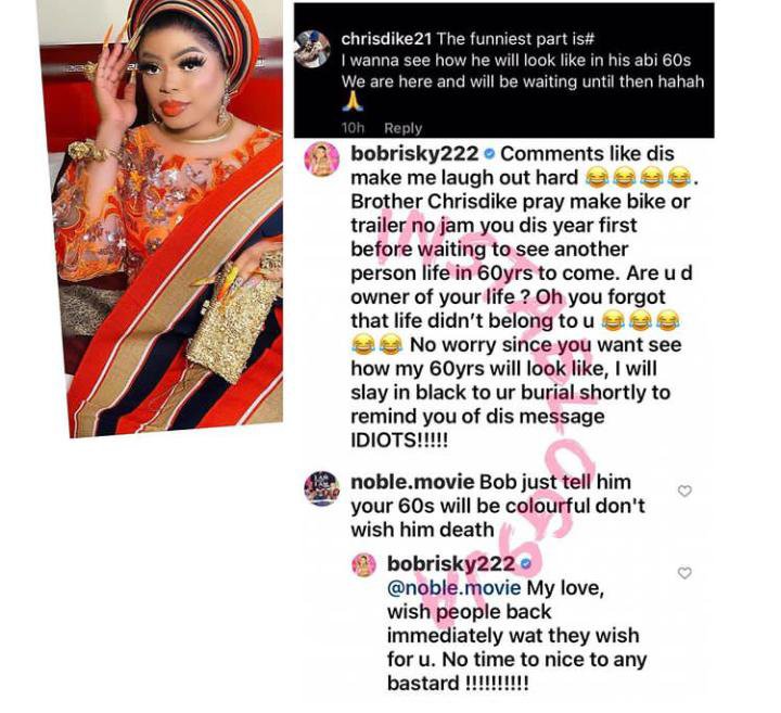 Bobrisky blasts troll