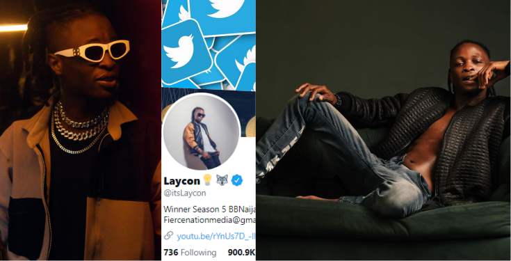Laycon celebrates as he hits 900K followers on Twitter