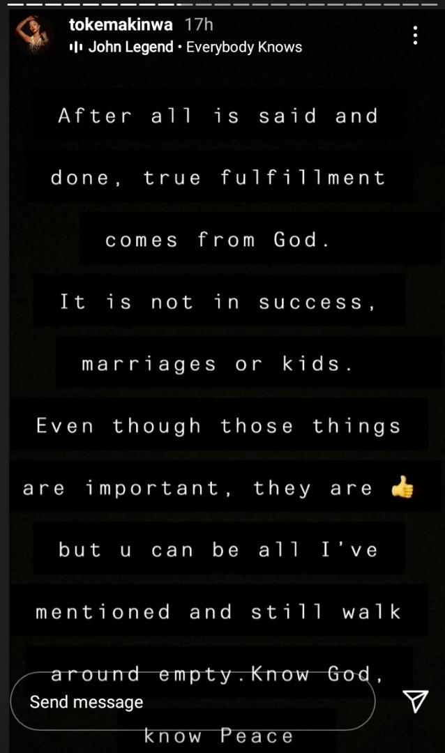 True fulfillment - Toke Makinwa
