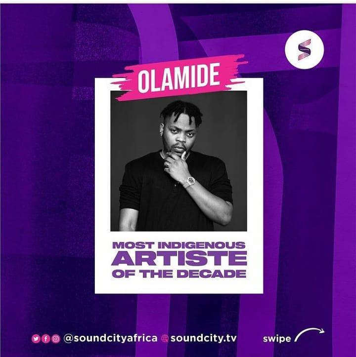 Olamide Baddo crowned most indigenous artiste of the decade