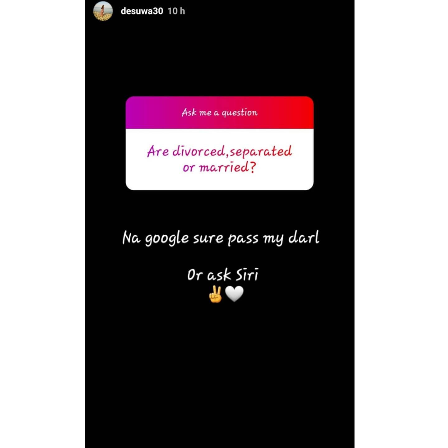 "Ask Google or Siri" - Odion Ighalo's wife to fans asking about her marital status after changing username
