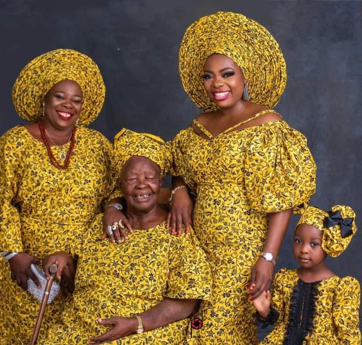 Beautiful four generations photos of a Nigerian family