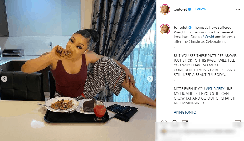 Tonto Dikeh weight loss 