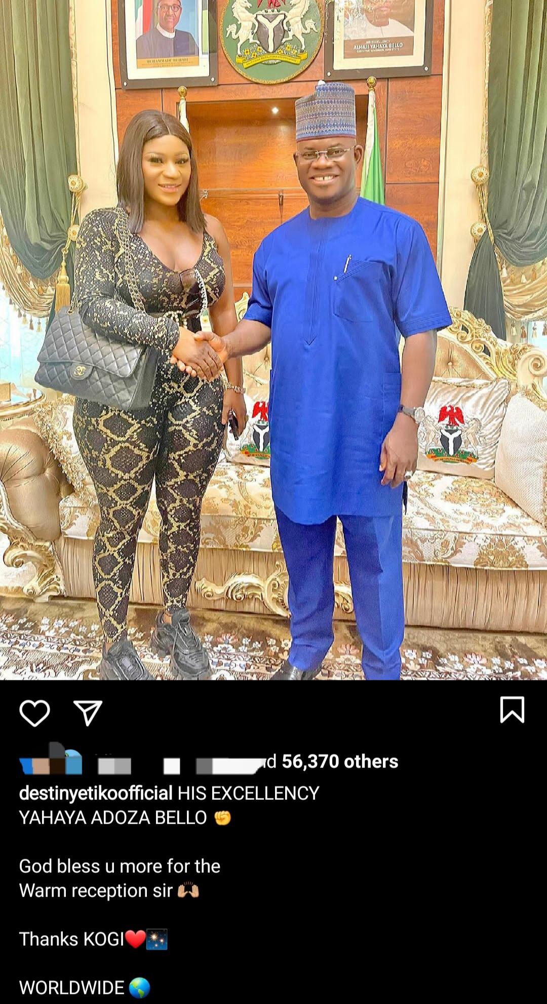 Daddy Freeze reacts to Destiny Etiko's ‘seductive’ outfit during a visit to Gov Bello