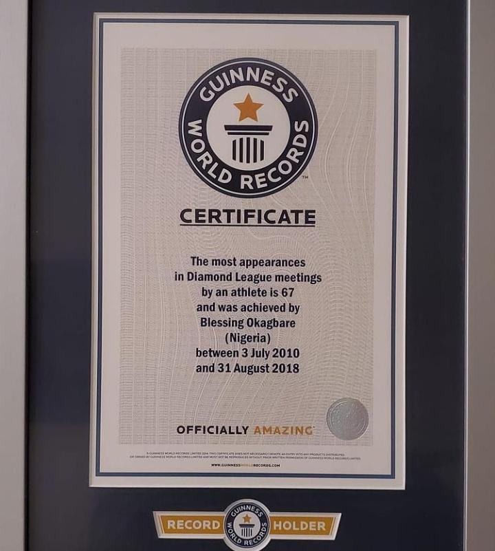 Nigerian athlete in Guinness Record