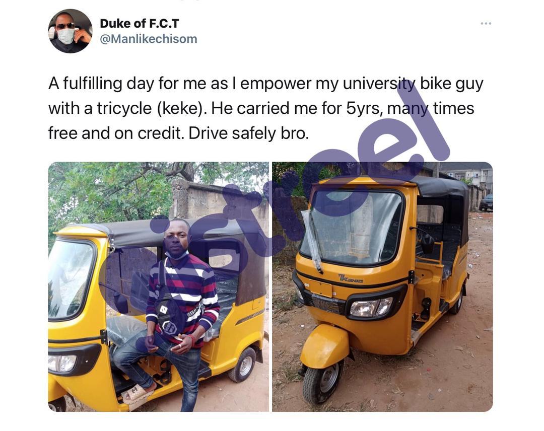 Man rewards ‘Okada’ rider