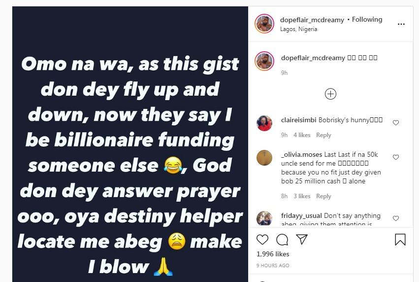 Bobrisky's boyfriend reacts