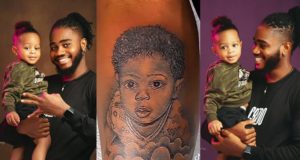Praise gets tattoo of his son on his arm