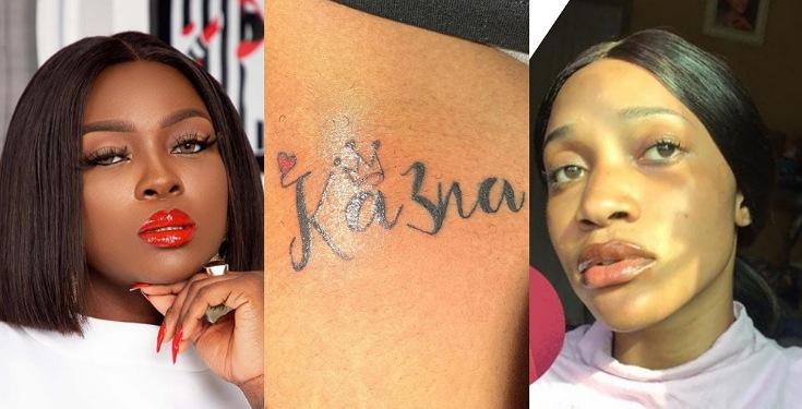 Again, Ka3na blasts lady who tattooed her name, says she's desperate