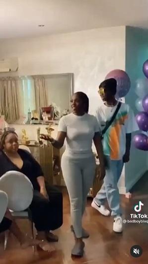 Singer BlaqBonez surprises Tiwa Savage with gifts on her birthday (Video)