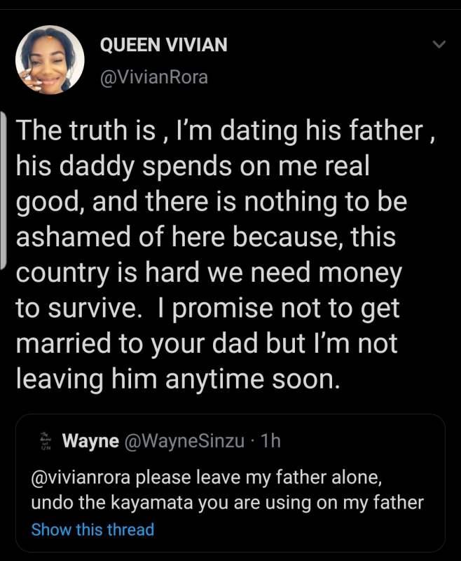 "I'm not leaving your father, country is hard" - Influencer reacts over alleged affair with married man
