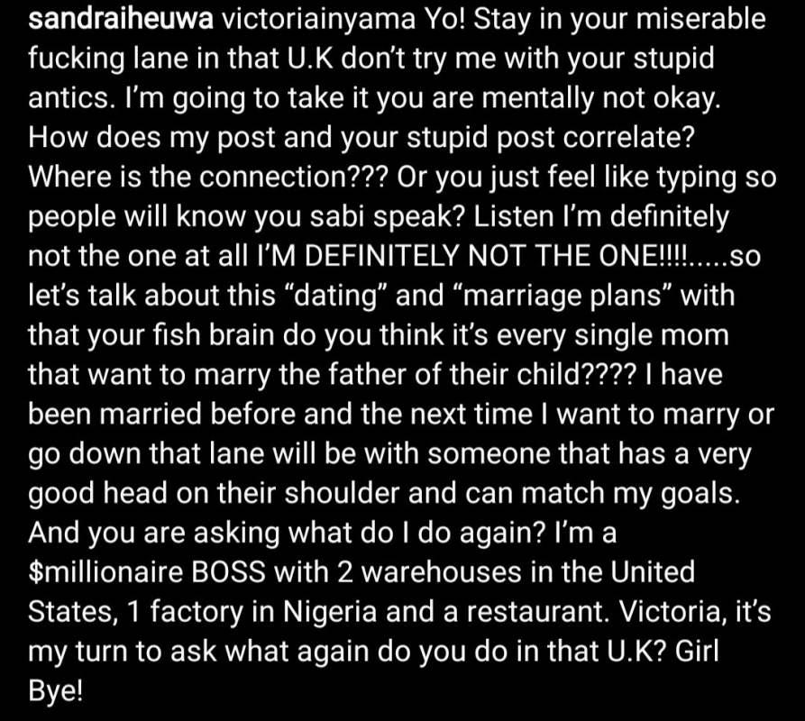 "Your child's father didn't even date you" - Victoria Inyama, Ubi Franklin’s baby mama drag one another to filth