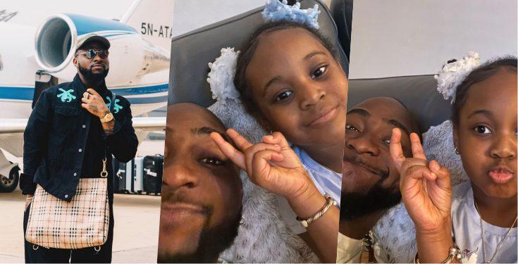 Davido reunites with 2nd daughter, Hailey in America (Video)