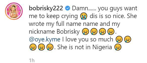 Bobrisky reacts as another lady gets tattoo of his full name