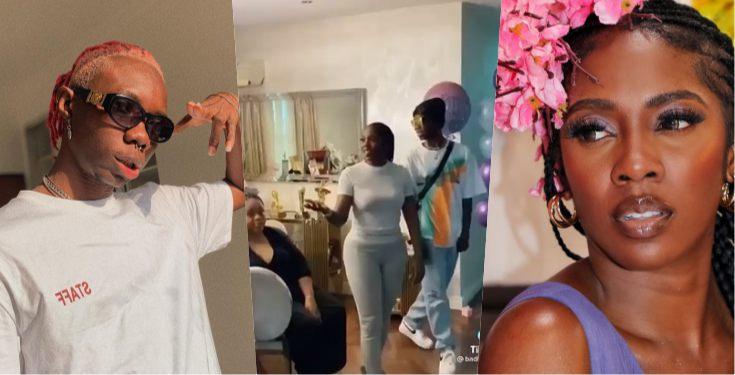 Singer BlaqBonez surprises Tiwa Savage with gifts on her birthday (Video)