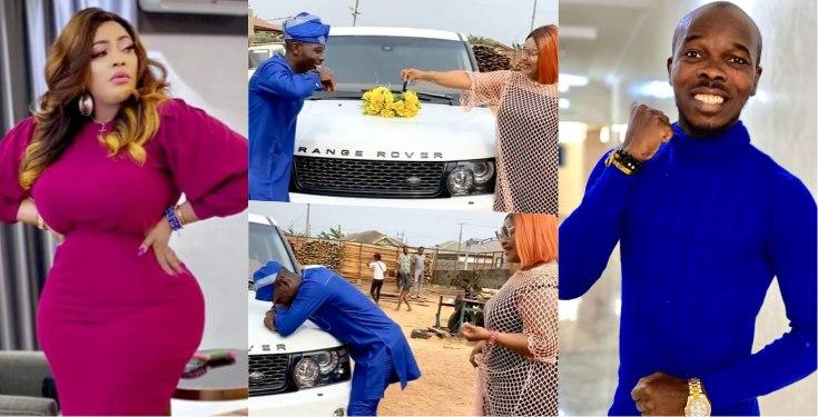 Actress Biodun Okeowo surprises Ijebu with brand new Range Rover SUV (Video)