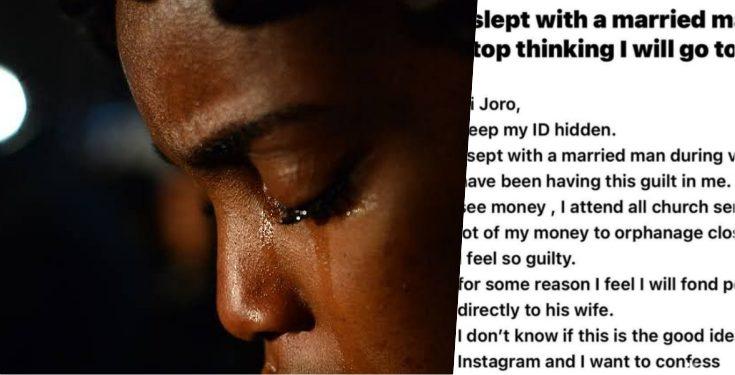 "I feel bad, I can't eat " - Lady laments after sleeping with married man