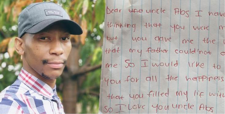 "You gave me love that my father couldn't" - Man shares touching note from niece