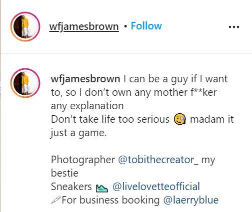 "Madam, don't take life too serious" - James Brown throws shade at Bobrisky again