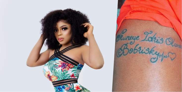 Controversial crossdresser, Bobrisky has gifted another lady who got a tattoo of his full name N1M and a trip to Dubai.