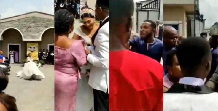 Bride in tears as Pastor refuses to join couple because of 5 minutes lateness to Church (Video)