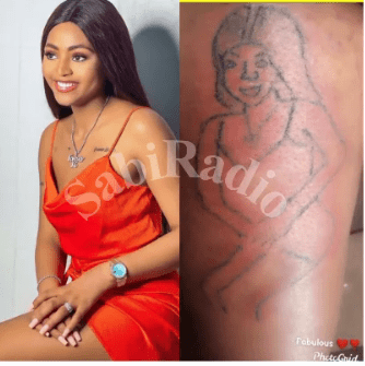  Lady inks tattoo of actress, Regina Daniels on her body 