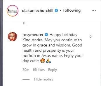 Rosy Meurer celebrates Andre