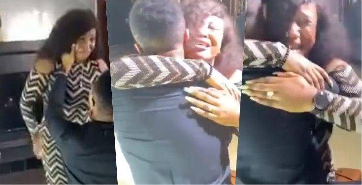 Touching moment lady bursts into tears as boyfriend proposes (Video)