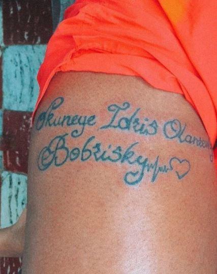 Bobrisky reacts as another lady gets tattoo of his full name