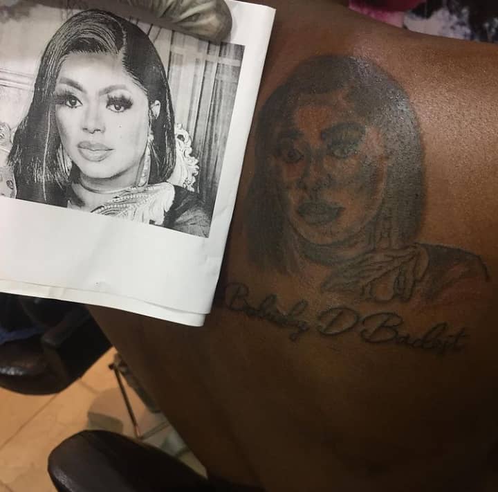 Man draws tattoo of Bobrisky