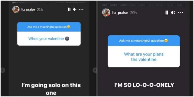 "I'm so lonely" - BBNaija Praise hints on relationship status ahead of Valentine