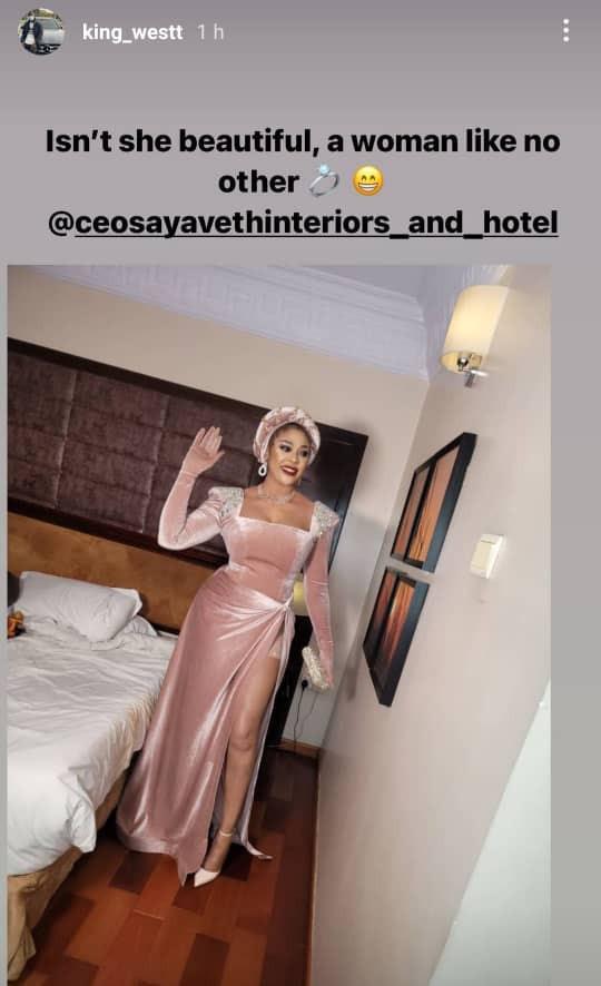 "Woman like no other" - MC Oluomo's son, Junior gushes over Ehi Ogbebor